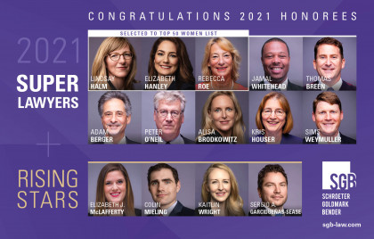 Fourteen SGB lawyers recognized as top-rated lawyers in Washington by Super Lawyers