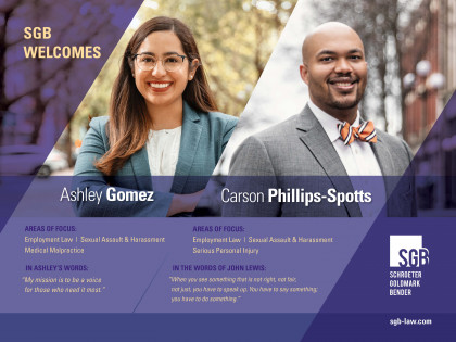 SGB welcomes attorneys Ashley Gomez and Carson Phillips-Spotts