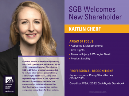 Schroeter Goldmark & Bender Welcomes Kaitlin Cherf as Shareholder