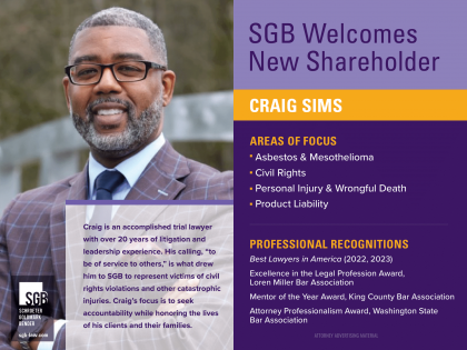 Schroeter Goldmark & Bender Welcomes Craig Sims as Shareholder